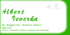 albert veverka business card